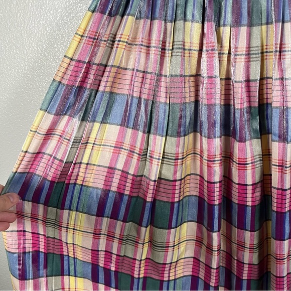 J. Crew Pleated Midi Skirt In Shimmering Plaid Women’s 4 - Picture 3 of 8